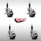 Service Caster 3'' SS Maroon Poly Swivel 1'' Expanding Stem Caster Set with Brake, 4PK SCC-SSEX20S314-PPUB-MRN-TLB-1-4 - alternate 4